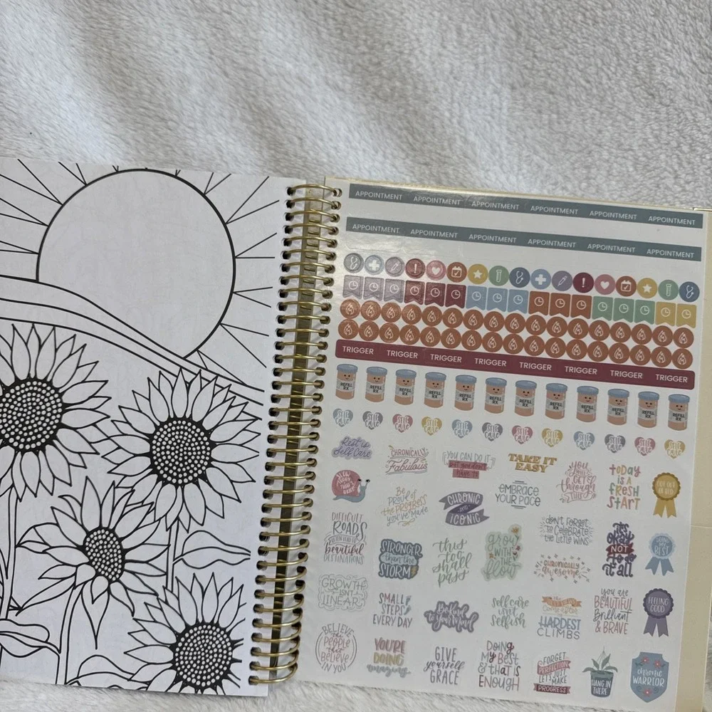 Bloom Daily Planner Chronic Illness Planner Wellness Health Journal Tracker Gold